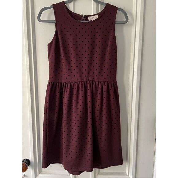 Loft maroon Polk dotted tank dress 2p - Picture 1 of 3